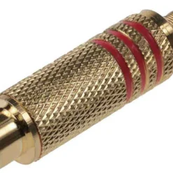 RCA Jack Metal Gold Plated Stripe W/Spring