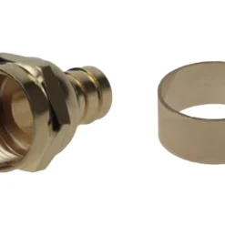 RG6 F Crimp-on Coaxial Connector Gold Plated