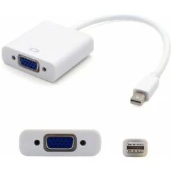 6" Mini Display Port Male To VGA Female Adapter, White