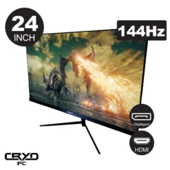 Cryo-PC 24" 1080p Gaming LCD Monitor 144hz HDMI DP