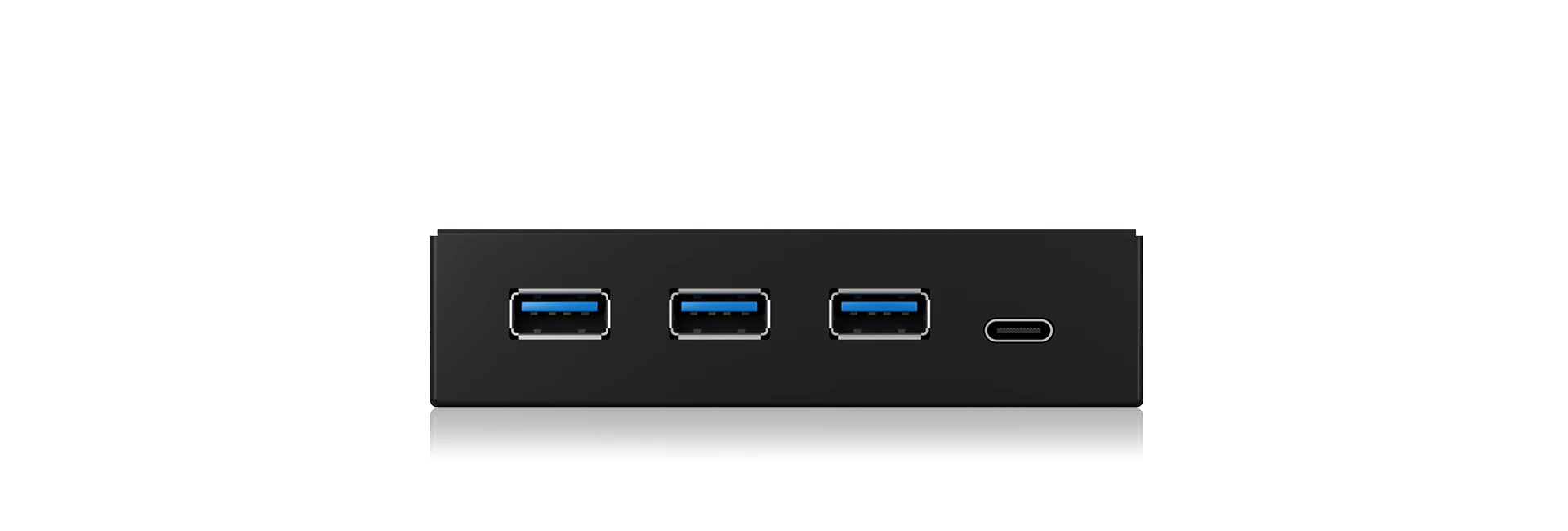 Cryo-PC 3.5" Front Panel 3x USB 3.0 Hub With Type-C, Black - Image 2