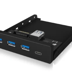Cryo-PC 3.5" Front Panel 3x USB 3.0 Hub With Type-C, Black