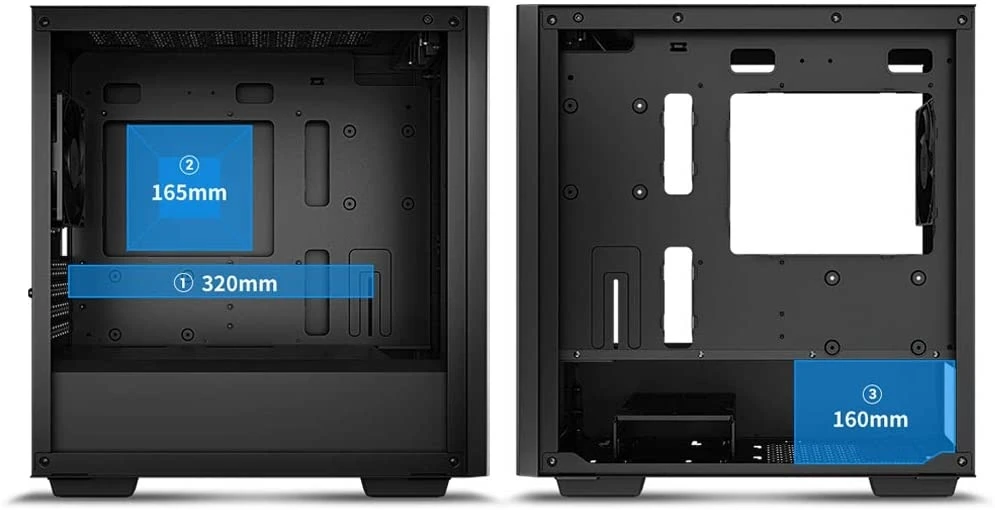 DeepCool MATREXX 40 With Full-size Tempered Glass Side Panel, High Airflow Cooling, And Removable Drive Cage Micro ATX/Mini ITX Tower Case - Image 4
