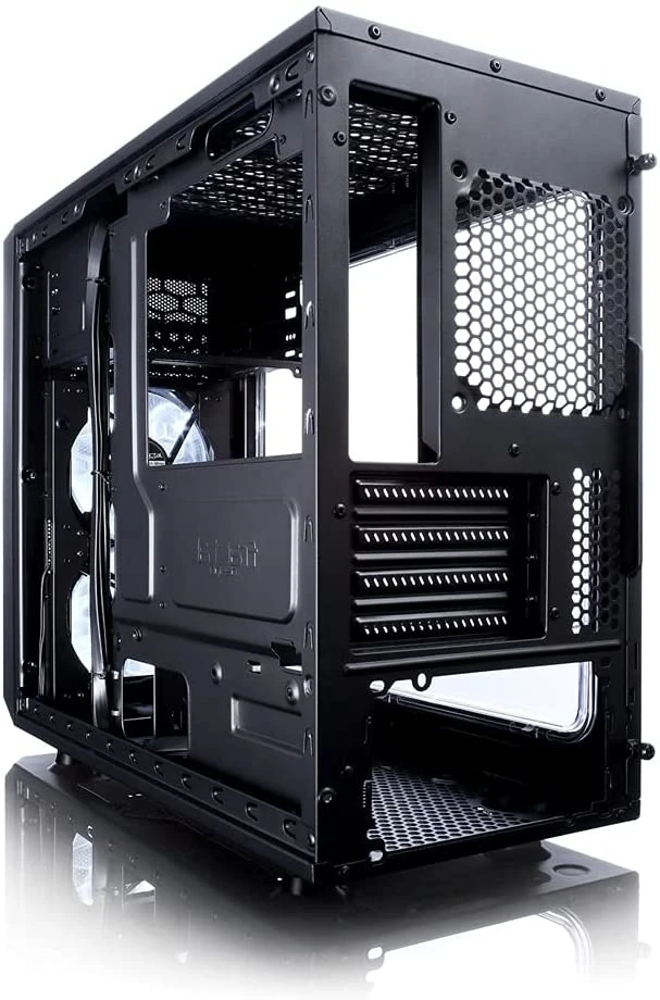 Fractal Design Focus Mini G - Mini Tower Computer Case - MATX - High Airflow - 2X Fractal Design Silent LL Series 120mm White LED Fans Included - USB 3.0 - Window Side Panel - Black - Image 2