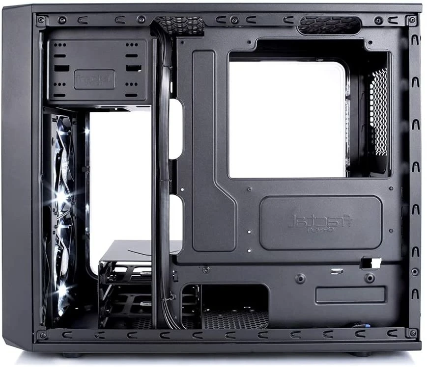Fractal Design Focus Mini G - Mini Tower Computer Case - MATX - High Airflow - 2X Fractal Design Silent LL Series 120mm White LED Fans Included - USB 3.0 - Window Side Panel - Black - Image 3