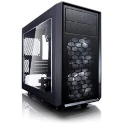 Fractal Design Focus Mini G - Mini Tower Computer Case - MATX - High Airflow - 2X Fractal Design Silent LL Series 120mm White LED Fans Included - USB 3.0 - Window Side Panel - Black