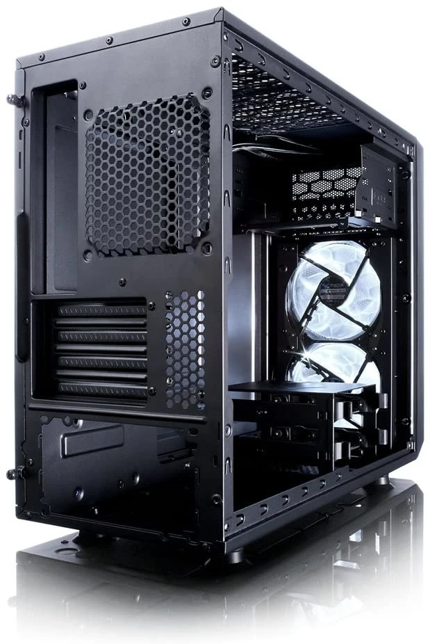 Fractal Design Focus Mini G - Mini Tower Computer Case - MATX - High Airflow - 2X Fractal Design Silent LL Series 120mm White LED Fans Included - USB 3.0 - Window Side Panel - Black - Image 6