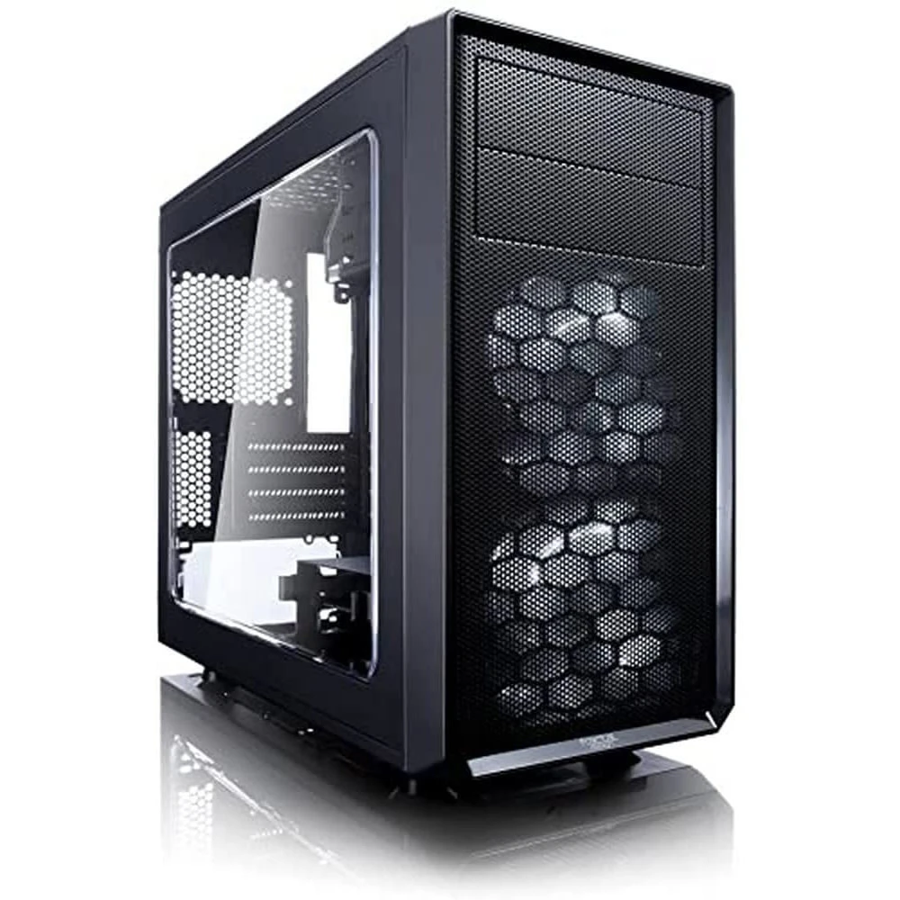 Fractal Design Focus Mini G - Mini Tower Computer Case - MATX - High Airflow - 2X Fractal Design Silent LL Series 120mm White LED Fans Included - USB 3.0 - Window Side Panel - Black