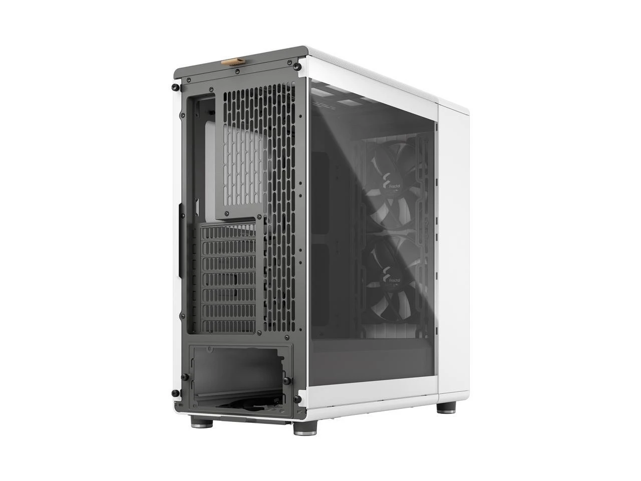 Fractal Design North ATX MATX Mid Tower PC Case - North Chalk White With Oak Front And Clear TG Side Panel - Image 2