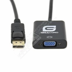 Gigacord 8" DisplayPort Male To VGA Female Converter Adapter, Black