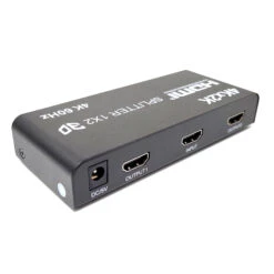 Gigacord Aluminum 4K HDMI Powered 2-Port Splitter W/Power Adapter Supply