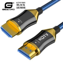Gigacord Black Armor HDMI 2.1 Armored AOC Active Fiber Cable 48Gbps 8K@60Hz 4K@120Hz EARC, Dynamic HDR Dolby Atmos