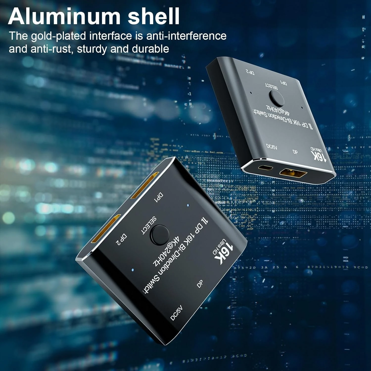 Gigacord DisplayPort 16K DP Switch Bi-Direction 8K@120Hz 4K@240Hz Splitter Converter For Multiple Source And Displays 16K DP Video Converter - Image 6