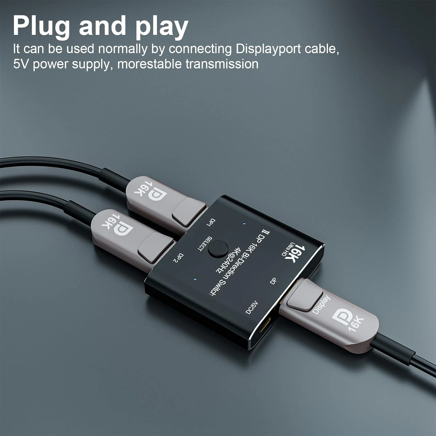 Gigacord DisplayPort 16K DP Switch Bi-Direction 8K@120Hz 4K@240Hz Splitter Converter For Multiple Source And Displays 16K DP Video Converter - Image 7