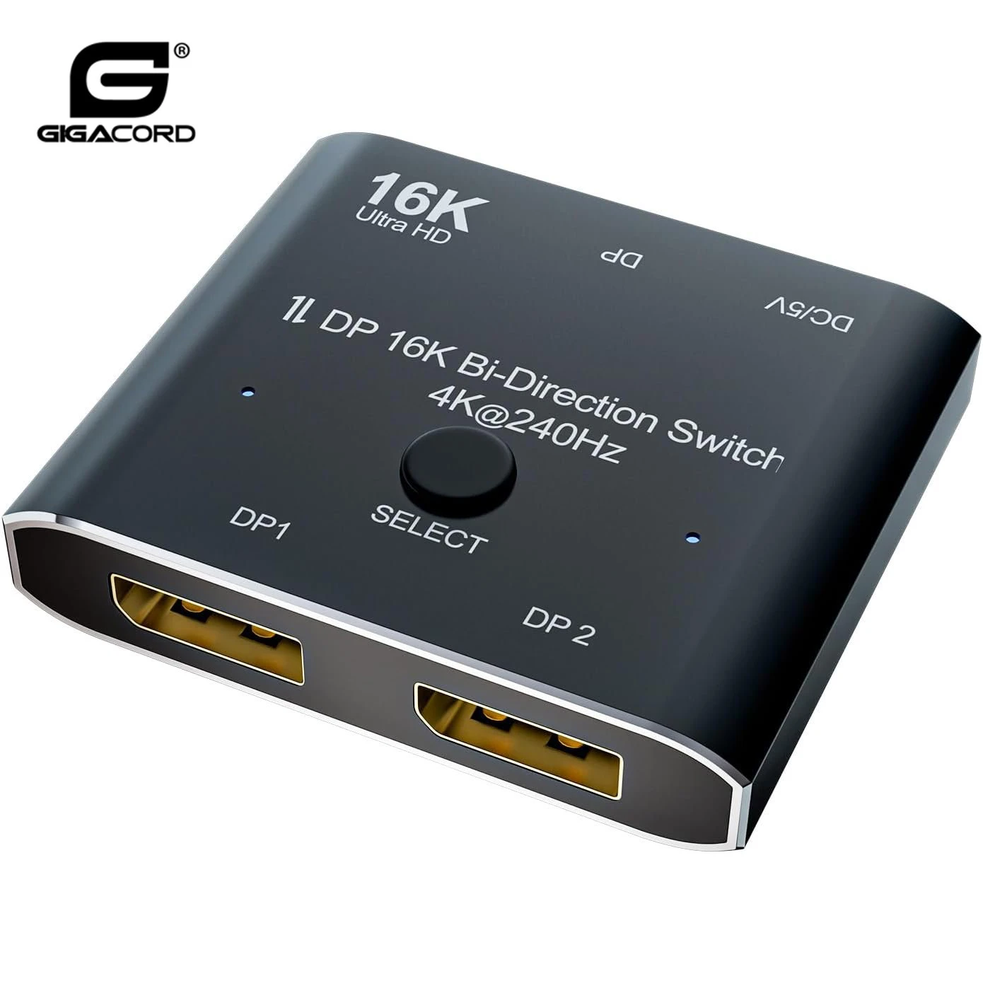 Gigacord DisplayPort 16K DP Switch Bi-Direction 8K@120Hz 4K@240Hz Splitter Converter For Multiple Source And Displays 16K DP Video Converter