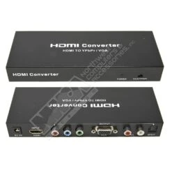Gigacord HDMI To VGA And YPbPr Component + R/L Audio Converter V1.3 With Remote Support 720P 1080P, Black