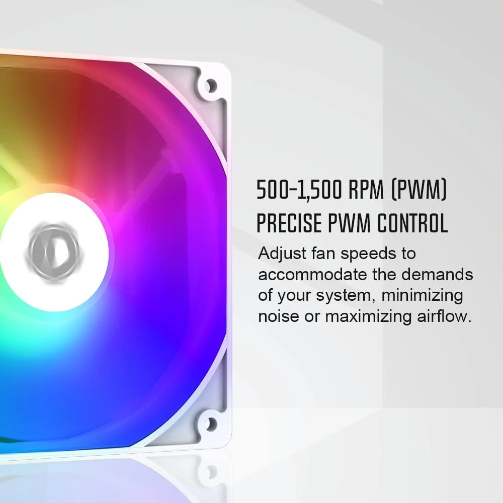 ID-COOLING SE-214-XT ARGB White CPU Cooler 4 Heatpipes CPU Air Cooler Addressable RGB Light Sync With Motherboard(5V 3-PIN Connector) CPU Fan For Intel/AMD, LGA 1700 Compatible - Image 4