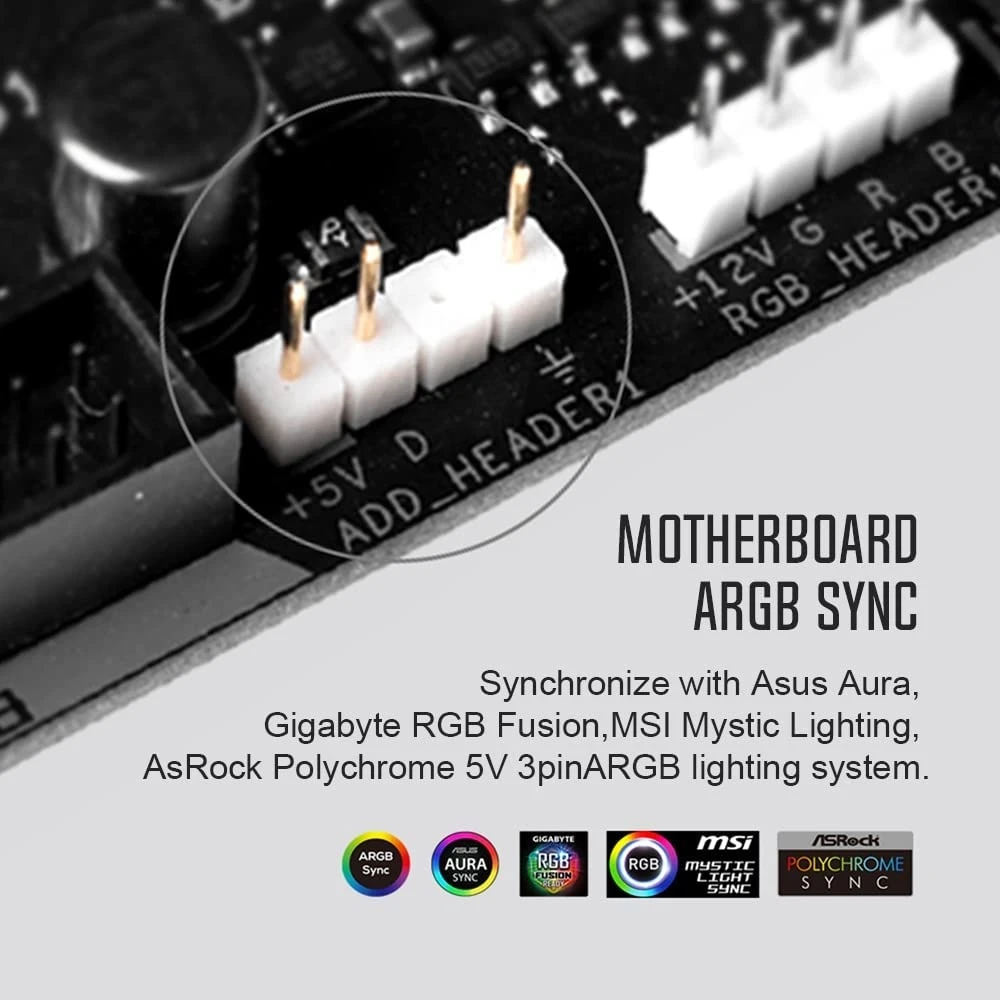 ID-COOLING SE-214-XT ARGB White CPU Cooler 4 Heatpipes CPU Air Cooler Addressable RGB Light Sync With Motherboard(5V 3-PIN Connector) CPU Fan For Intel/AMD, LGA 1700 Compatible - Image 5