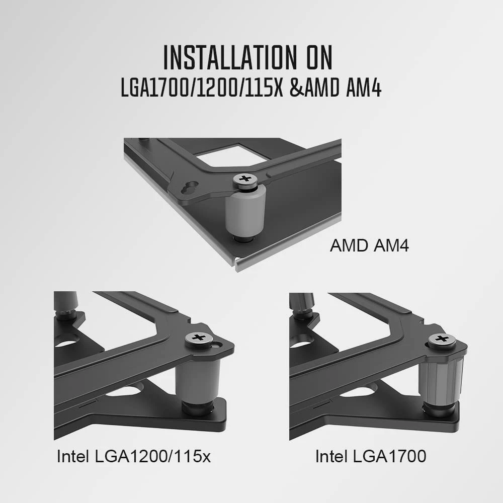ID-COOLING SE-214-XT ARGB White CPU Cooler 4 Heatpipes CPU Air Cooler Addressable RGB Light Sync With Motherboard(5V 3-PIN Connector) CPU Fan For Intel/AMD, LGA 1700 Compatible - Image 6