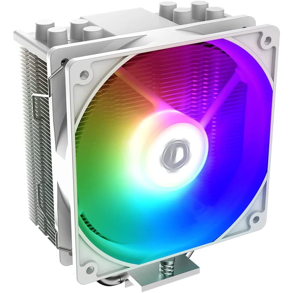 ID-COOLING SE-214-XT ARGB White CPU Cooler 4 Heatpipes CPU Air Cooler Addressable RGB Light Sync With Motherboard(5V 3-PIN Connector) CPU Fan For Intel/AMD, LGA 1700 Compatible