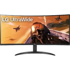 LG 34WP60C-B 34-Inch 21:9 Curved UltraWide QHD (3440x1440) VA Display With SRGB 99% Color Gamut And HDR 10, AMD FreeSync Premium And 3-Side Virtually Borderless Screen Curved QHD Tilt,Black
