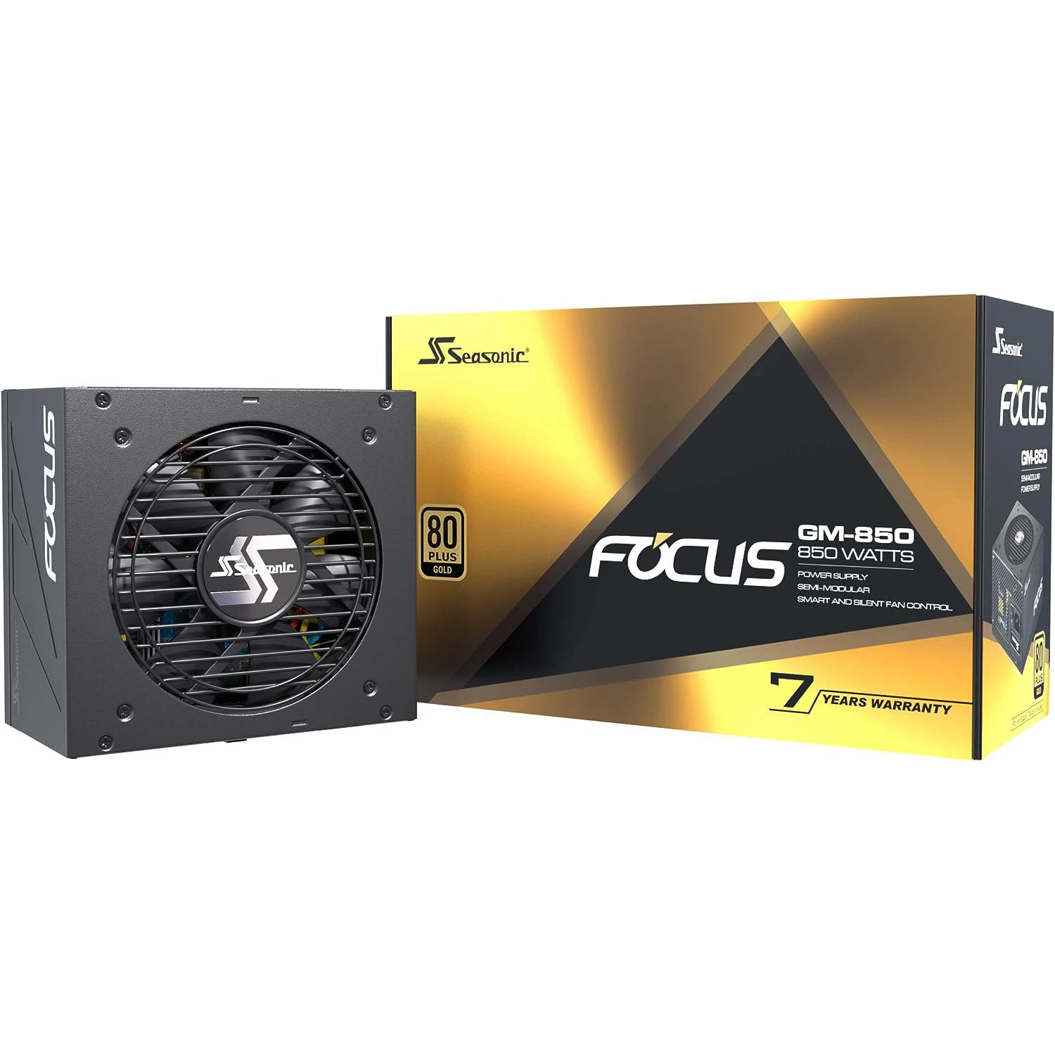 Seasonic FOCUS GM-850, 850W 80+ Gold, Semi-Modular, Fits All ATX Systems, Fan Control In Silent And Cooling Mode, 7 Year Warranty, Perfect Power Supply SSR-850FX