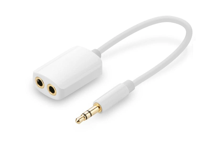 Premium 3.5mm Male To 2 3.5mm Female Slim Stereo Cable